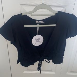 Princess Polly Jamison Reid Crop Top Black